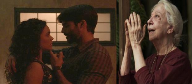 Xodó tira Cleo de bordel e ouve previsão de Mercedes. (Foto: Divulgação TV Globo) Xodó tira Cleo de bordel e ouve previsão de Mercedes. (Foto: Divulgação TV Globo)