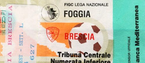 Un biglietto di Tribuna Centrale di Foggia-Brescia del 07/03/1993, match terminato 0-0