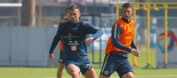 Jérémy Ménez en un entrenamiento de las Águilas Jérémy Ménez en un entrenamiento de las Águilas