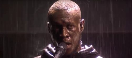 Stormzy had a surge of questions and critique for Theresa May in his Brit awards performance, Image cap Stormzy/YouTube