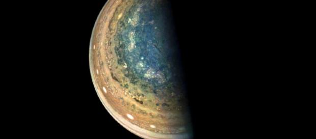 La parte sur del gran planeta Jupiter La parte sur del gran planeta Jupiter