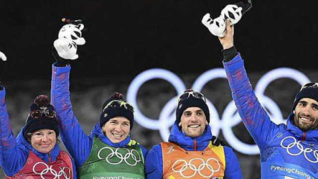 JO 2018. Biathlon : Le relais mixte français emmené par Martin Fourcade en or - (via ouest-france.fr)