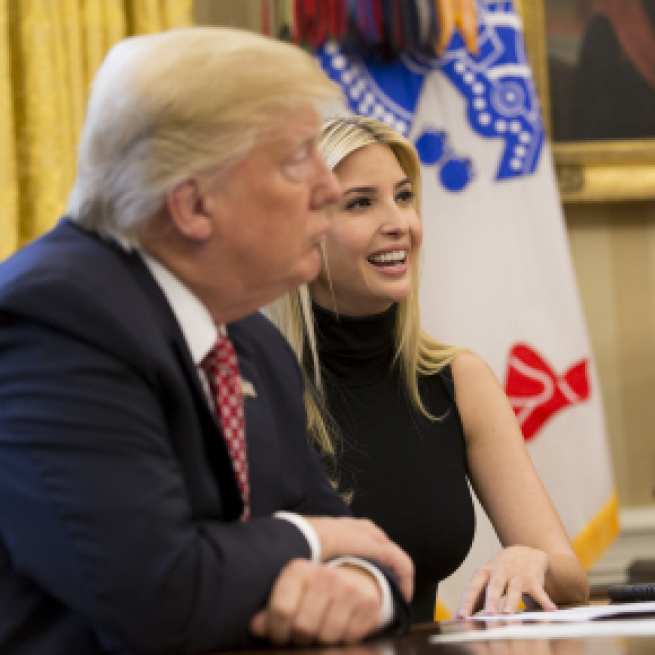 Ivanka Trump defends her father amid sexual misconduct claims. Via Wikimedia Commons