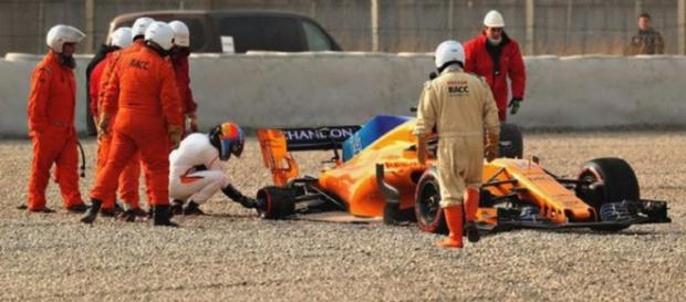 Alonso había estado en camino de establecer el mejor tiempo del día Alonso había estado en camino de establecer el mejor tiempo del día