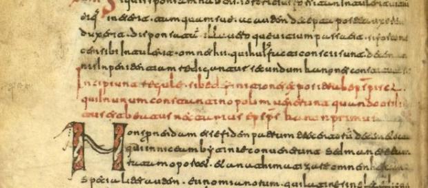 Fragmenta canonica, f. 15 v. (siglos viii-ix). Fragmenta canonica, f. 15 v. (siglos viii-ix).