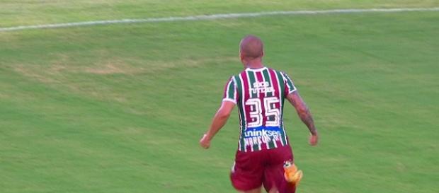 Marcos Júnior comemorando um dos sete gols marcados neste início de temporada (Foto: Reprodução/Sportv) Marcos Júnior comemorando um dos sete gols marcados neste início de temporada (Foto: Reprodução/Sportv)