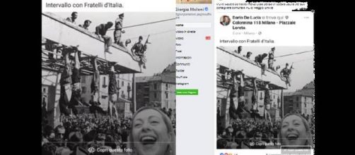 Giorgia Meloni insieme a Mussolini e alla Petacci a piazzale Loreto: è polemica