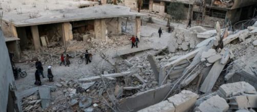 Siria, un'area della Ghouta Orientale devastata dai bombardamenti