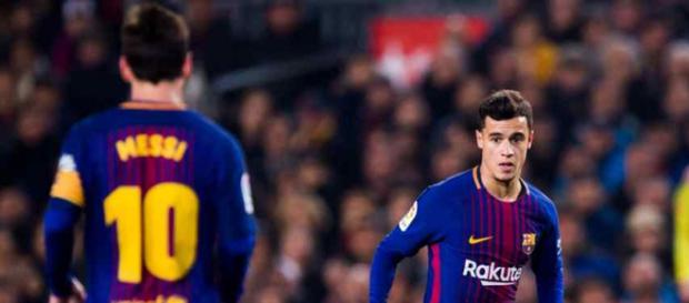 Leo Messi está gostando de jogar com o brasileiro Coutinho Leo Messi está gostando de jogar com o brasileiro Coutinho