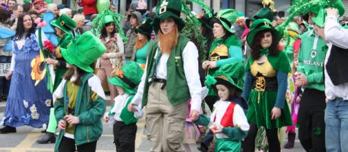 Celebrating St. Patrick's day at Market Street, Downpatrick, County Down, Northern Ireland.- (Image via Ardfern/Wikimedia Commons)