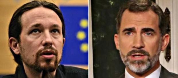 Pablo Iglesias y Felipe VI en imagen de Pablo Iglesias y Felipe VI en imagen de