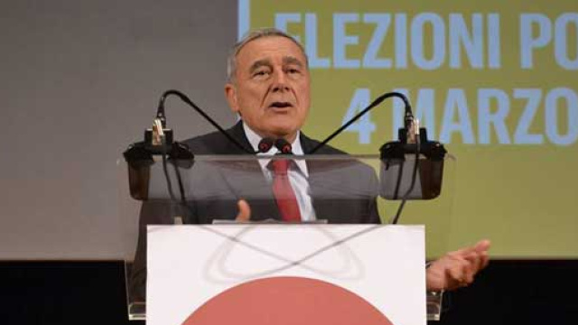 Il candidato premier di Liberi e Uguali, Pietro Grasso