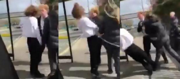 Vítima de bullying nocauteou seu provocador com um único golpe (Crédito: Twitter/Darren Turley) Vítima de bullying nocauteou seu provocador com um único golpe (Crédito: Twitter/Darren Turley)