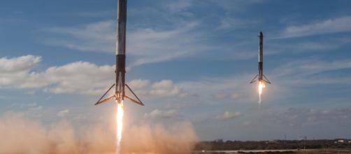 Falcon strap-on landing. - [image courtesy SpaceX]