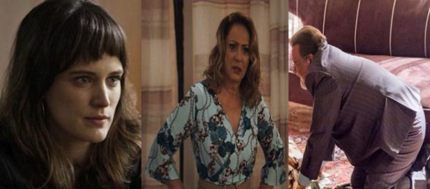 Clara arma e Nádia flagra juiz em bordel. (Foto: Divulgação TV Globo) Clara arma e Nádia flagra juiz em bordel. (Foto: Divulgação TV Globo)