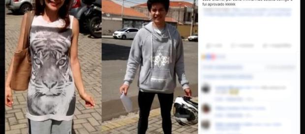 Bruno ao lado de sua mãe apos trocarem as roupas. Bruno ao lado de sua mãe apos trocarem as roupas.