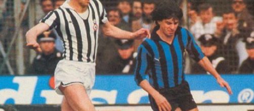 Carletto Muraro in azione con la maglia dell'Inter, stagione 1979/80