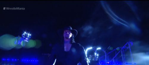 Undertaker making his Wrestlemania 33 entranced. Hopefully it was his last. [WWE/YouTube screen cap]