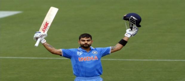 Virat Kohli after hitting a century (Image via BCCI.Tv) Virat Kohli after hitting a century (Image via BCCI.Tv)