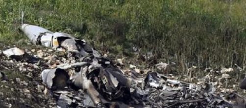 I resti dell'F16 intercettato dal missile Siriano