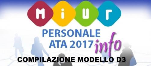 Personale Ata Terza Fascia Modello D3 Inserimento Delle