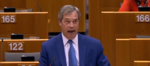 Nigel Farage w Parlamencie Europejskim. Nigel Farage w Parlamencie Europejskim.