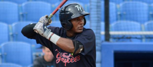 Tampa's Miguel Andujar bats during Florida State League play August 30, 2015. (photo credit to Buck Davidson/Flickr) Tampa's Miguel Andujar bats during Florida State League play August 30, 2015. (photo credit to Buck Davidson/Flickr)