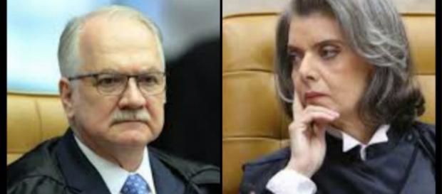 Ministro do STF Edson Fachin e presidente do Supremo, Cármen Lúcia Ministro do STF Edson Fachin e presidente do Supremo, Cármen Lúcia