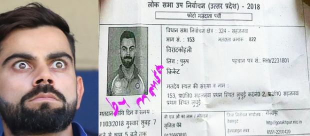 Virat Kohli's name found as a voter in Gorakhpur election - Harshleen Anand via mensxp Virat Kohli's name found as a voter in Gorakhpur election - Harshleen Anand via mensxp
