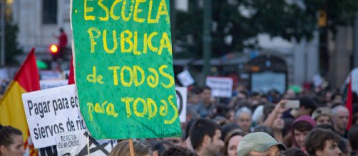 Manifestación contra los recortes en Educación; Carlos Delgado