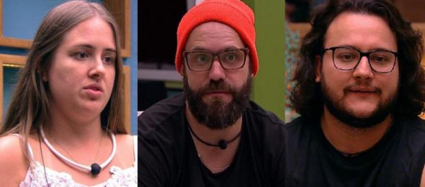 Diego, Patrícia e Caruso, são os emparedados desta semana BBB18. Diego, Patrícia e Caruso, são os emparedados desta semana BBB18.