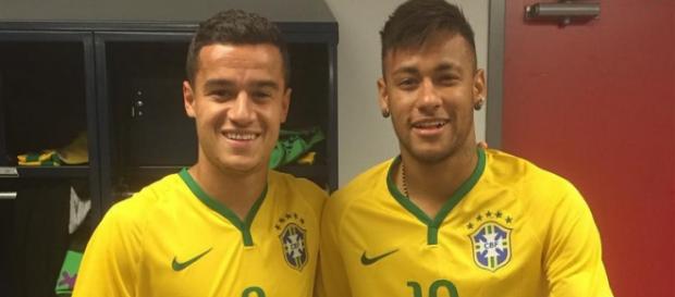 Philippe Coutinho e Neymar na Seleção do Brasil Philippe Coutinho e Neymar na Seleção do Brasil