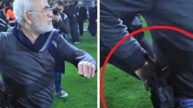 Un président arme à la main, du jamais vu ! (source: montage Twitter)