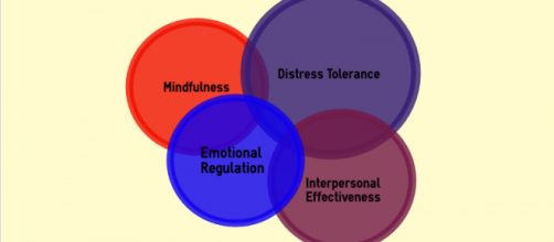 Dialectical behavior therapy has four key skills. (infographic by Danielle Lilly - Own work)