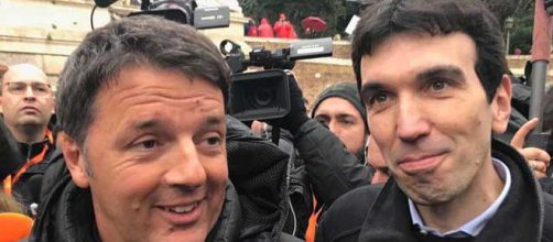 Matteo Renzi in compagnia di Maurizio Martina