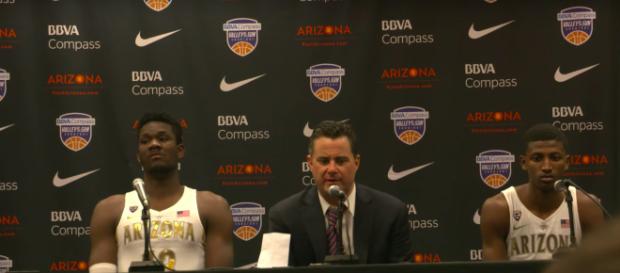 Sean Miller has a press conference with Deandre Ayton. (Image via CBS Sports/Youtube) Sean Miller has a press conference with Deandre Ayton. (Image via CBS Sports/Youtube)