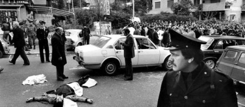 16 marzo 1978: via Fani subito dopo il rapimento di Aldo Moro
