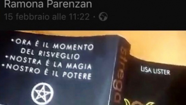 Immagine del libro "Strega" di Lisa Lister, di cui sono stati letti alcuni stralci, in classe a Brescia