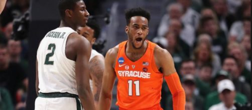 Syracuse is off to the Sweet 16 after upsetting Michigan State. [Image Credit: NCAA March Madness/YouTube]