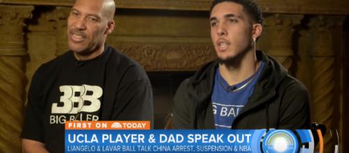LiAngelo has tattoos, his dad didn't know. [image source: TODAY/YouTube screenshot]