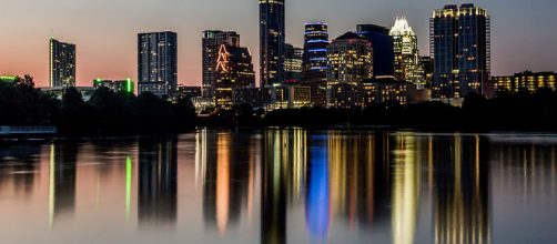 The nighttime skyline of Austin, Texas (Image via Argash - WikiMedia Commons)