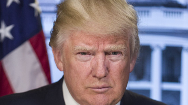 In alto, il presidente degli Stati Uniti, Donald Trump