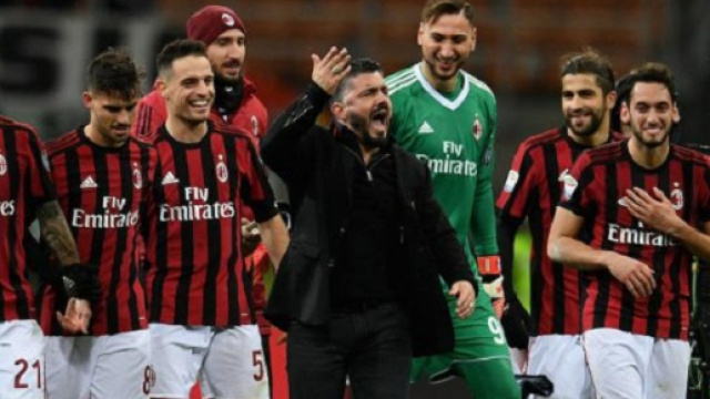 Gattuso e il Milan: esultanza a San Siro
