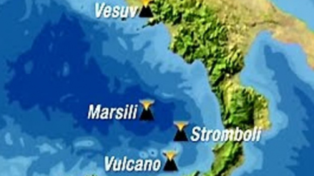 Mappa dei Vulcani nel Sud Italia
