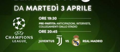 Il promo della partita di Champions League in onda su Canale 20