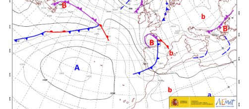 Imagen de AEMET de la situación de Hugo el sábado