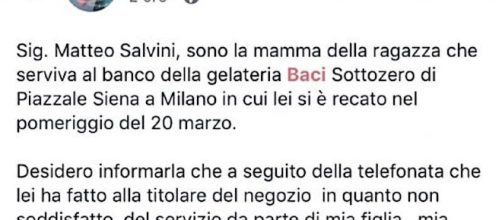 Salvini non viene servito in una gelateria: "sei un razzista"