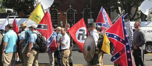 White supremacists line the streets in Charlottesville, where Harris was assaulted by a group of men - (Image via Anthony Crider/Flickr)