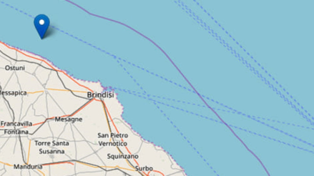 Una forte scossa di terremoto è stata avvertita a quindici chilometri della costa brindisina