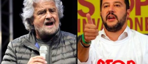 Beppe Grillo e il leader della Lega Matteo Salvini